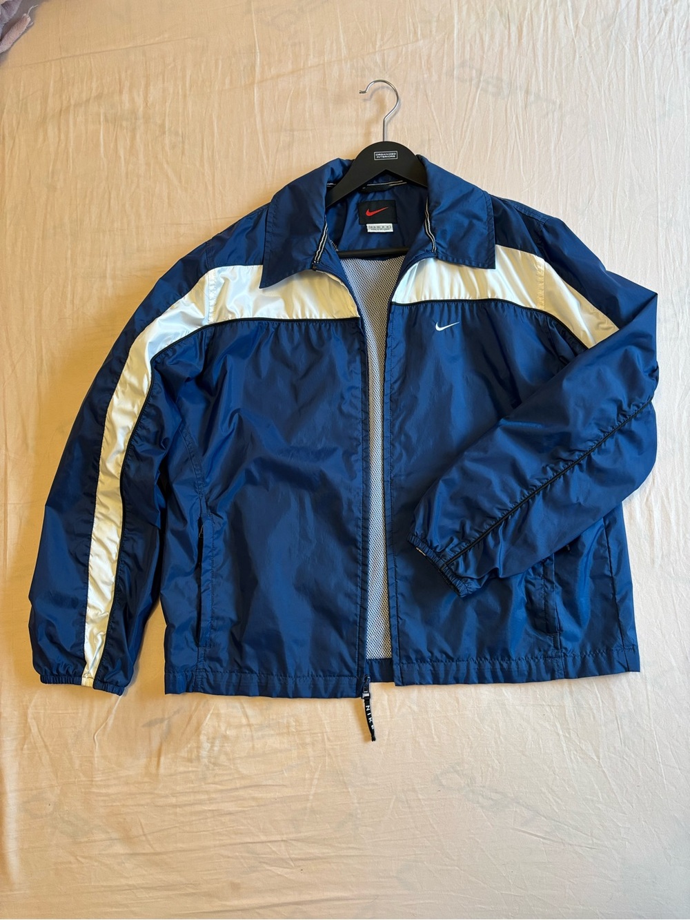 Unisex Vintage Nike Oversized Blue Racer Windbreaker Jacket  | Size M |